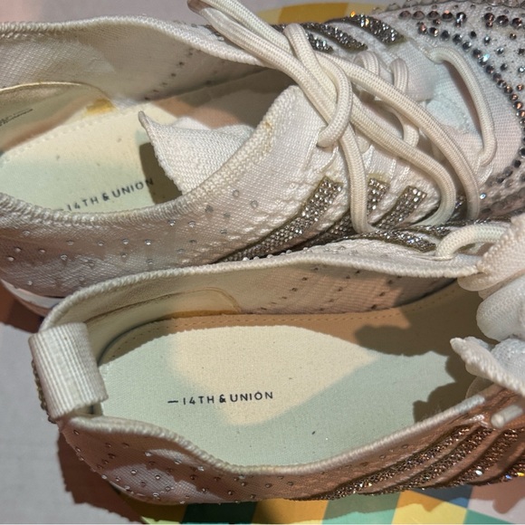 14th & Union White and Silver Embellished Sneakers - Picture 3 of 8